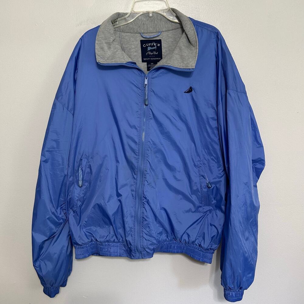 Cuffy's of Cape Cod Periwinkle Blue Nylon Windbreaker Jacket 2XL